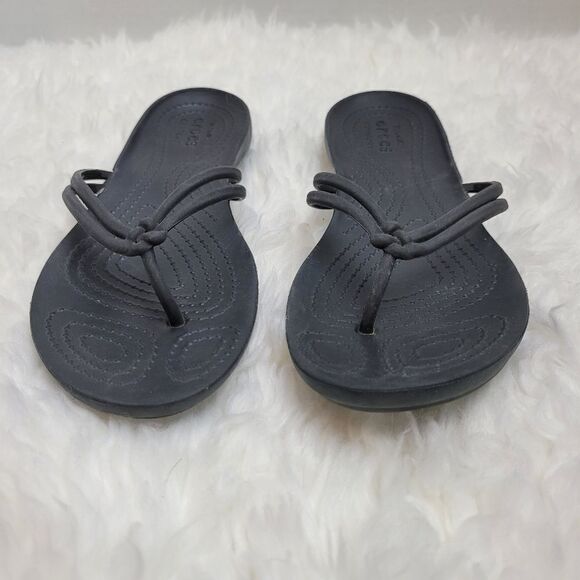 Crocs Isabella Womens Shoes Size 5 Black  Flip Flop - Picture 2 of 9